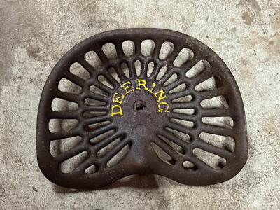Vintage Deering Cast Iron Tractor Seat Antique Farm Tractor Parts
