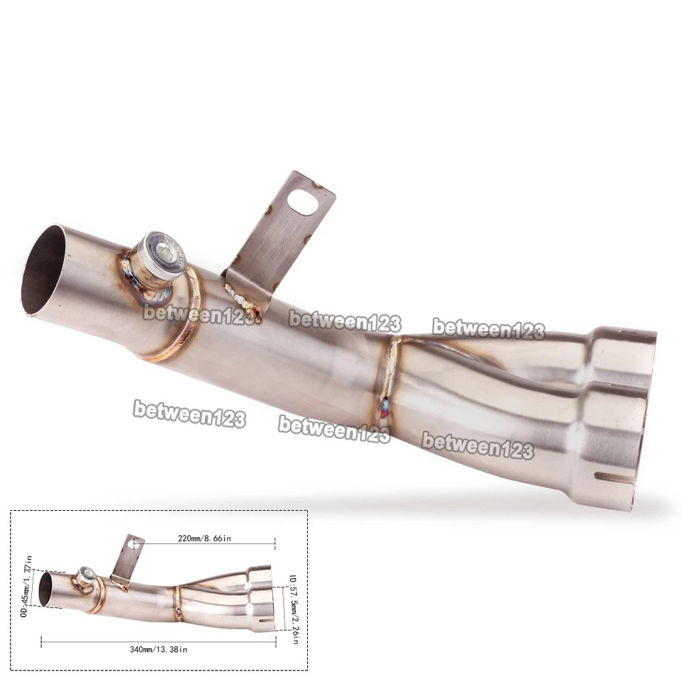 For Yamaha YZF-R6 R6 2006-2025 Exhaust Middle Link Pipe Connect Stock Muffler - Image 3 of 4