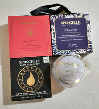 NEW Spongelle Body Wash Infused Buffer LOT of 4 Cedarwood Blackberry Dahlia Etc.