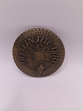 Indiana Metal Craft 1977 Do It In The Dirt Belt Buckle. MC 11.Antiq Finish