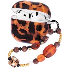 Casililor AirPods 4 2024 Hard TPU Case Leopard w/ Keychain Lanyard