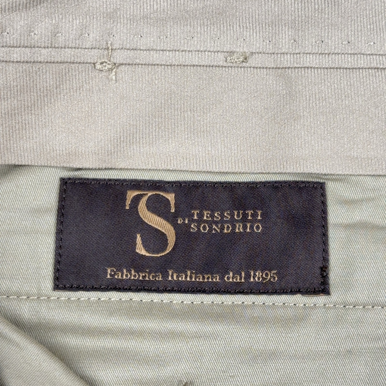 Banana Republic Men's 34x29 Tessuti di Sondrio Tan Flat Front Dress Chino Pants thumbnail 11