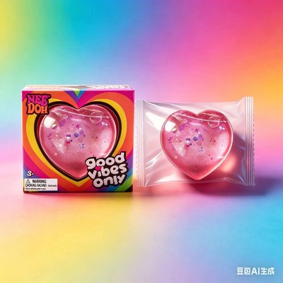 Nee Doh Good Vibes Only Heart Squeeze Toy US************************************