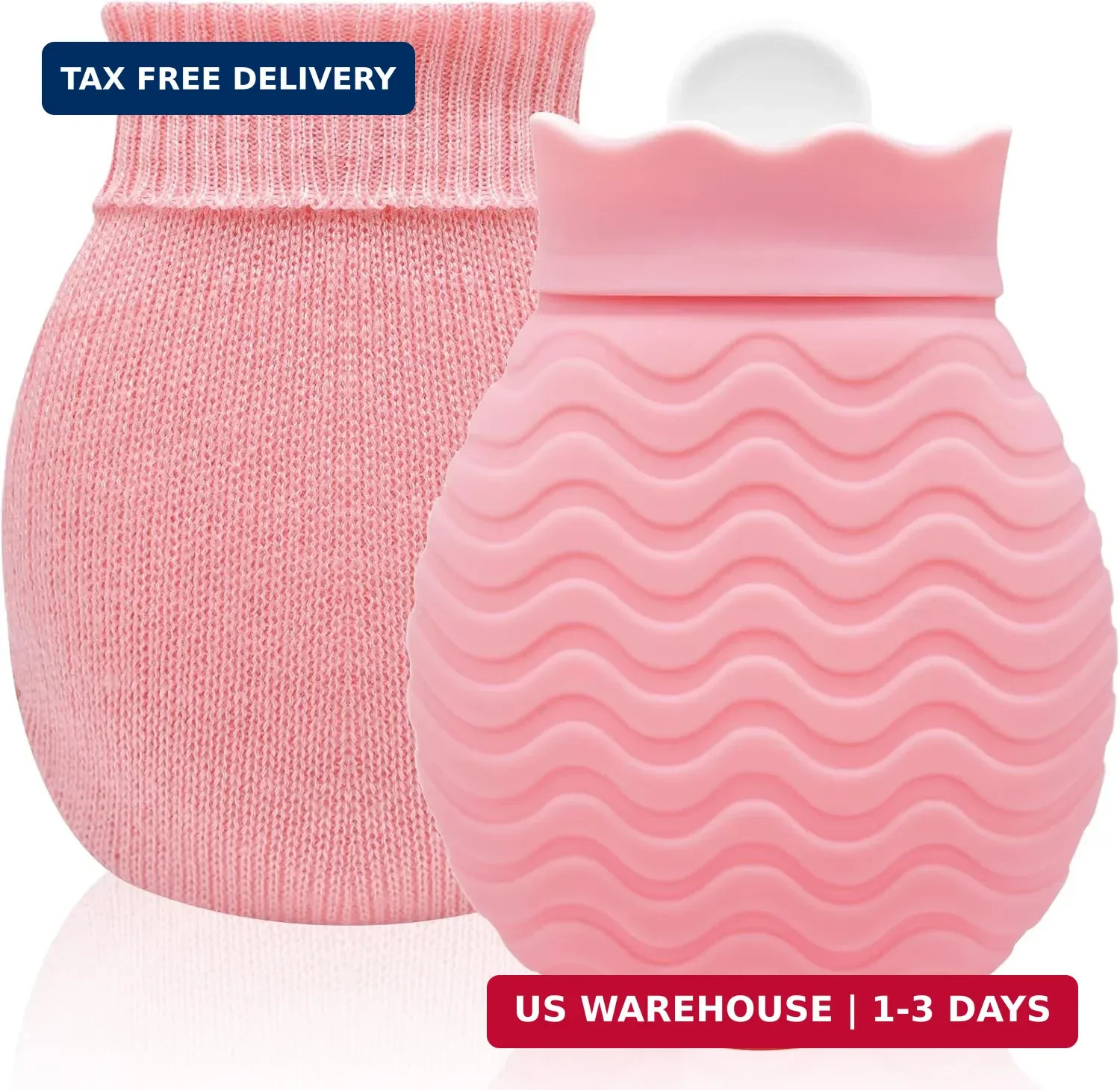 320ml Hot Water Bottle with Smooth Cover, Mini Hot Water Bag for Pain Relief, Wa