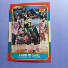 1986-87 FLEER BASKETBALL XAVIER McDANIEL #72 ROOKIE CARD + 5 -1986-87 fleer BK. rookie card picture