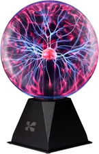 Katzco 7 Inch Plasma Ball Lamp - Touch and Sound Sensitive Electric Globe with L