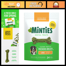 Dental Chews for Large Dogs 24 Count - Mint Flavor, Vet-Recommended, Clean Teeth