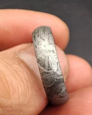 Anillo de meteorito de hierro Aletai anillo de bodas de meteorito tamaño de EE. UU.:11