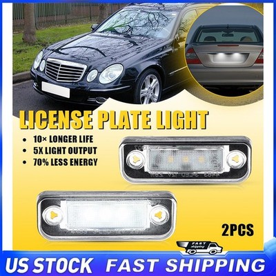 Canbus White LED License Plate Light Bulbs For Benz E-Class W211 4Door 2003-2009
