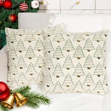 Christmas Pillow Covers 18x18 18 x 18 (Pack of 2), Cream White(pack 2) 