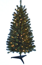New One 4' Christmas Tree w 100L Incandescent Clear Lights 27" Girth Pre Lit