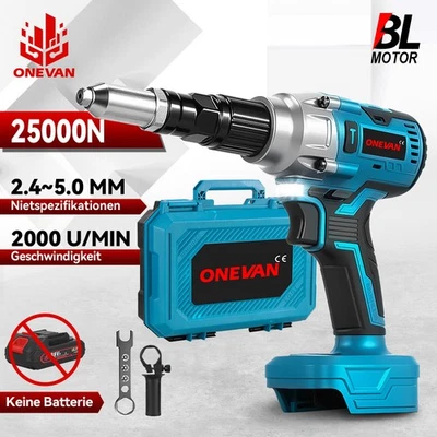 Akku Nietpistole 25000N Elektrisch Blindnietgerät Popnietenzange Für Makita 18V - Bild 1 von 4