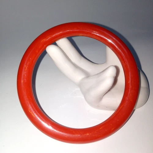 Vtg Bakelite Bangle Bracelet Red Plastic Fashion Jewelry Simichrome Tested