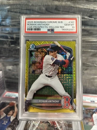 2025 Bowman Chrome Roman Anthony Yellow Mojo Refractor #27/75 PSA10