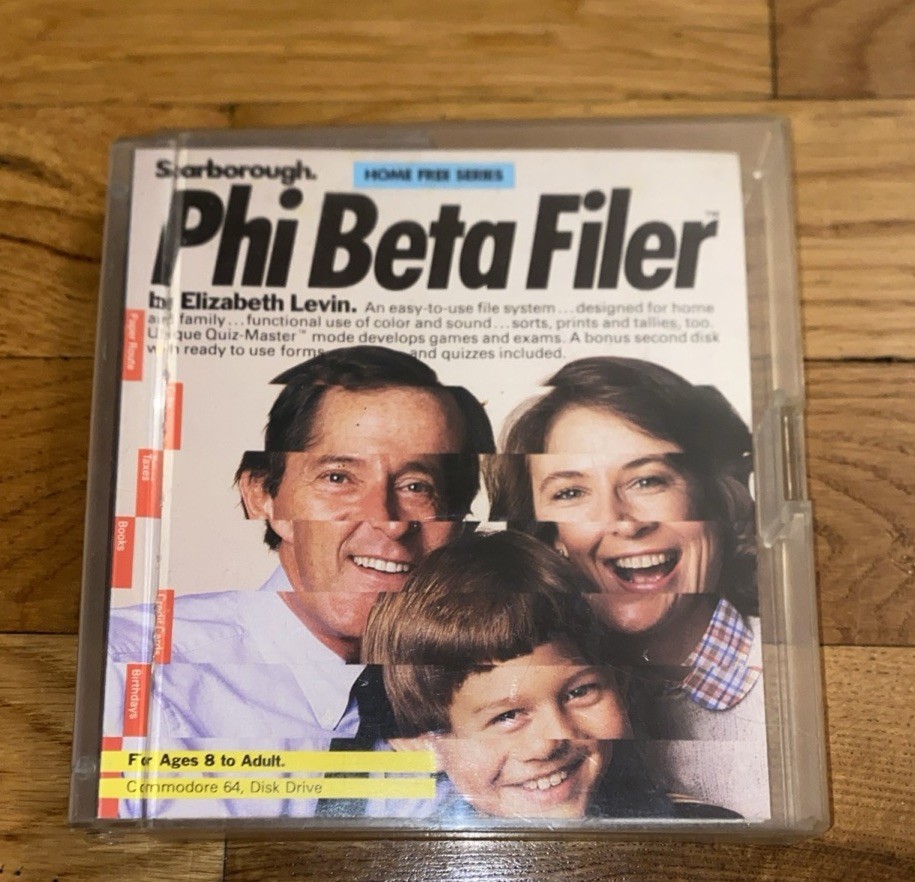 Phi Beta Filer by Scarborough - Vintage Commodore 64 C64 FLOPPY Software CIB