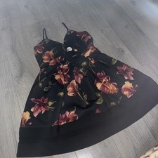 Floral Mesh Insert Skater Dress Size UK 16  #PROM #WEDDING #BIRTHDAY #SPRING