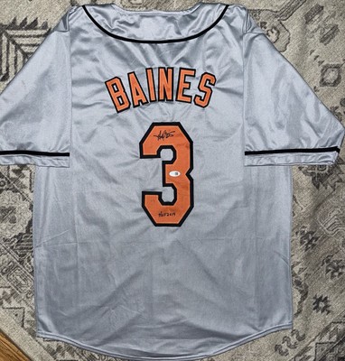Harold Baines Signed Custom Gray Baltimore Orioles Jersey JSA WITNESS COA W/ HOF