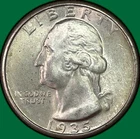 1935 Washington Quarter Silver Brilliant Uncirculated BU Coin #40549