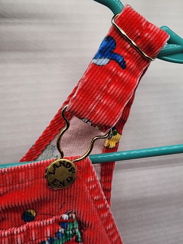 Land’s End Vintage Roveralls Red Corduroy Size 2T Dinosaur Adjustable Strap - Picture 6 of 18