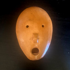 Vintage Clay Ocarina Flute Whistle Face Souvenir Folk Art Hand Painted