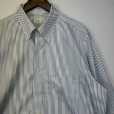 Brooks Brothers Button Down Milano Fit Shirt Oxford Mens XL 17-36 Non-Iron