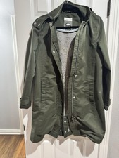 Joules Right As Rain Collection Women's Green Hooded Long Raincoat US 2