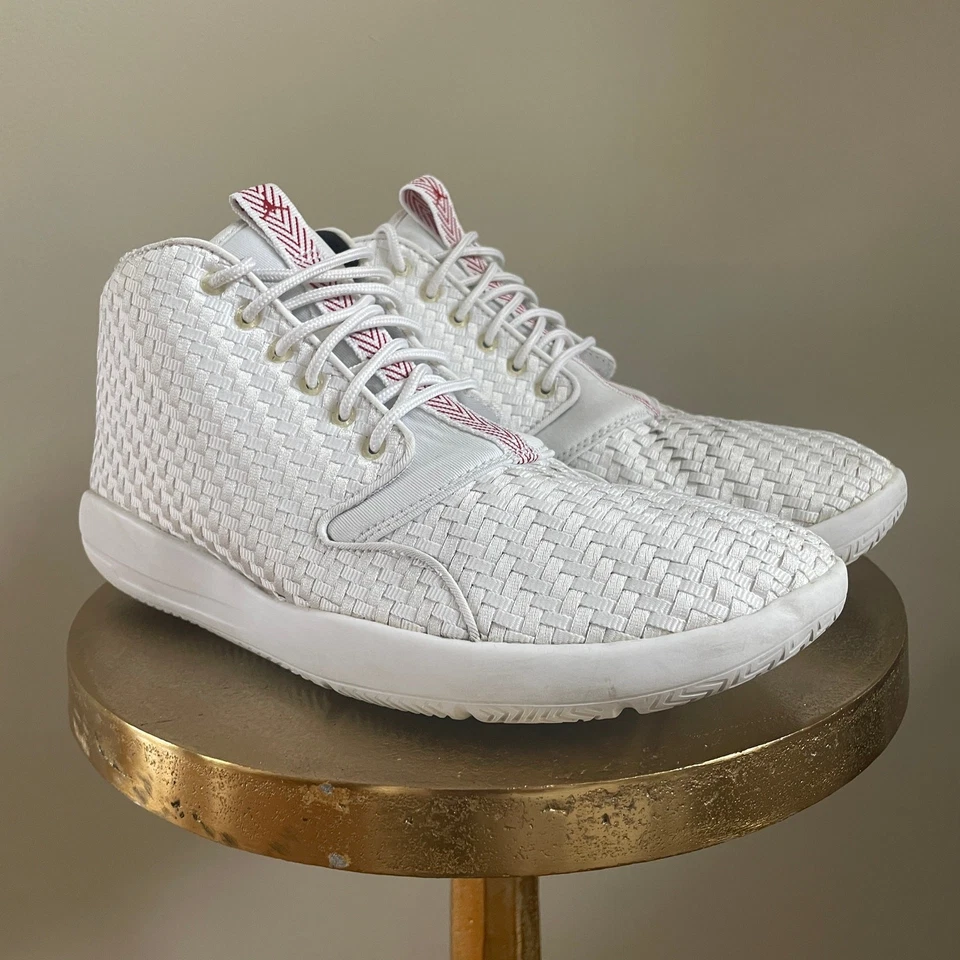Raro Nike Air Jordan Eclipse Chukka Tejido | Blanco/Rojo, Talla 8.5, Entrenadores Ligeros Foto 3 de 4
