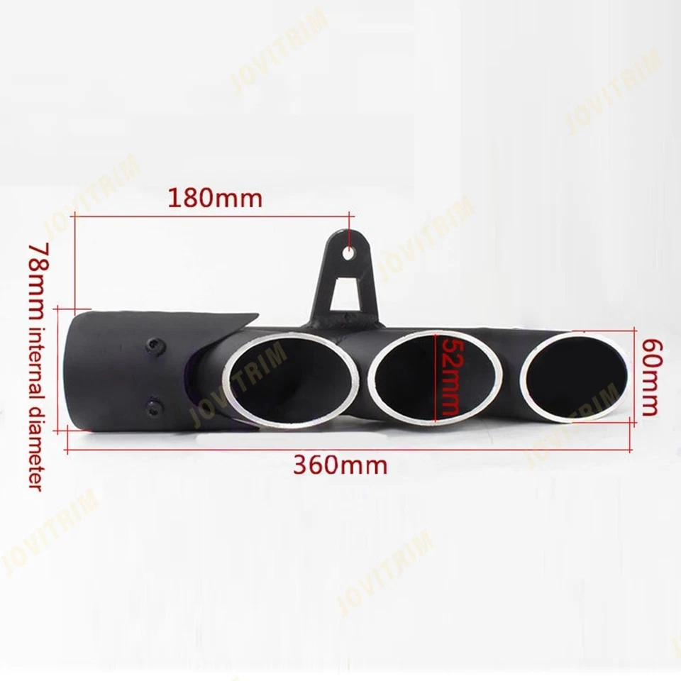 Left Three Outlet Universal Motorcycle Exhaust Mufflers Tail Pipe Tip Accessory Foto 4 de 4