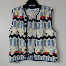 Vintage BellePointe Sailing Silk Blend Sweater Vest M