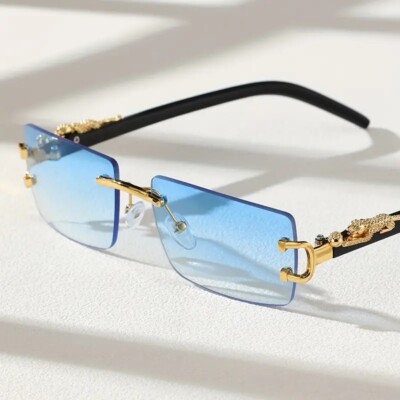 Cheetah Leopard Rechteckige Sonnenbrille für Frauen Männer