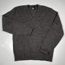 Vintage 70s Robert Bruce Pullover Wool Sweater Grey Women's Large Made In USA