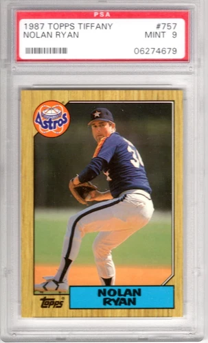 1987 TOPPS TIFFANY NOLAN RYAN CARD #757 PSA 9 MINT **HOUSTON ASTROS**