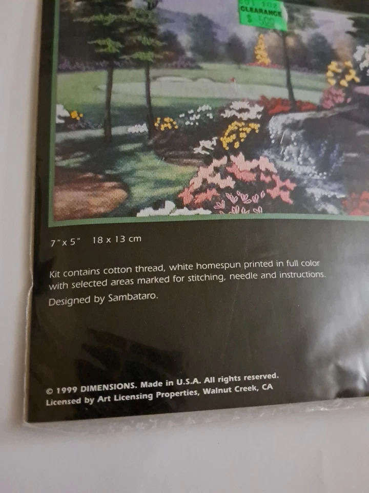 Kit de bordado vintage Dimensions Waterfall at Fifteen Scene Crewel 7" X 5" Foto 2 de 4