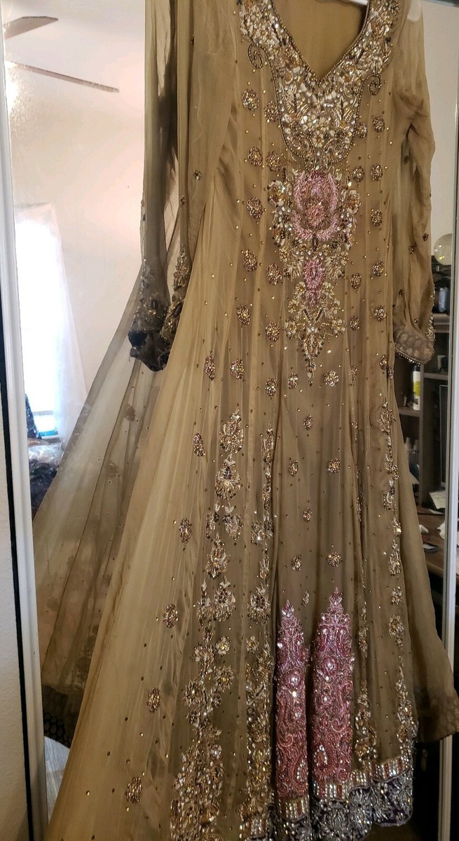 Mint Green Pishwas Anarkali Pakistani Wedding Party Eid WEAR XS - Small |  eBay