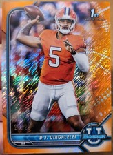 D.J. UIAGALELEI 2021-22 BOWMAN UNIVERSITY 1ST CHROME RC ORANGE SHIMMER 25/25