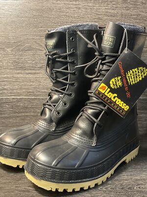 NEW Lacrosse Ansi Z4 Pt91 Rubber Leather Black Boots 