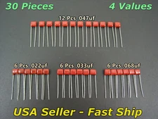 30 Pcs Guitar CBB Polypropylene 100v Tone Capacitors .022uf .033uf .047uf .068uf