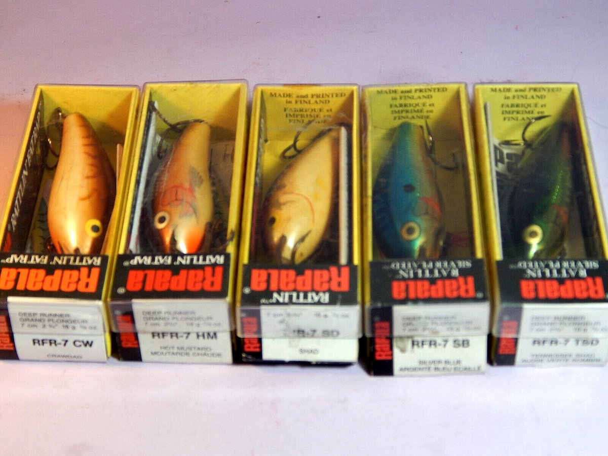 1990's vintage Rapala Rattlin' Fat Rap RFR07-CW/HM/SD/SB/TSD(18g