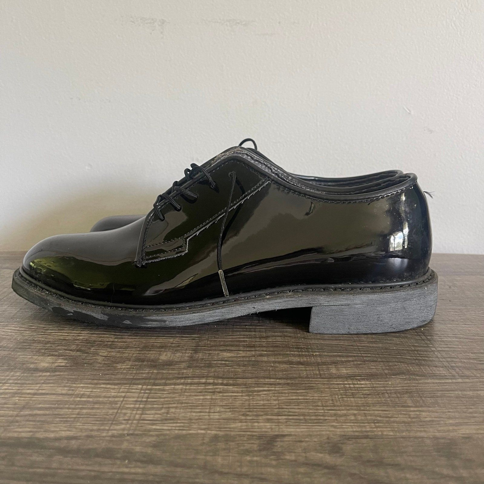 Altama Men's Black Military Glossy Dress Shoes Size Vibram Sole