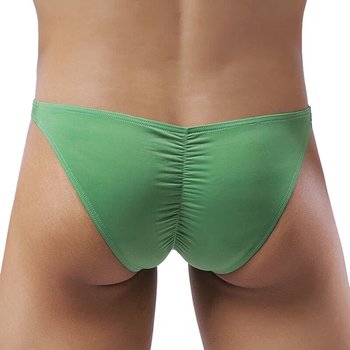 Herren Niedrig Nylon Cool Eis Seide Slip Sexy Bikini Beutel Höschen Unterwäsche AA - Bild 1 von 12