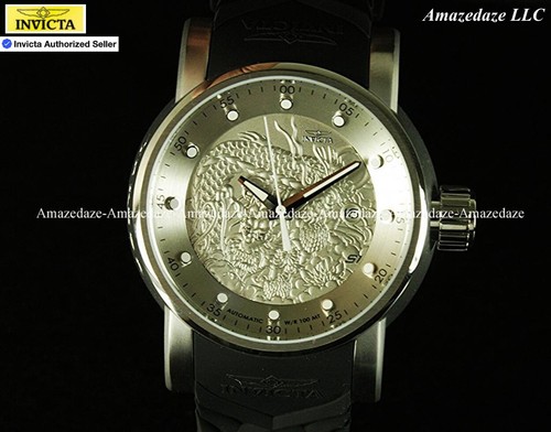NUOVO Orologio Invicta Uomo 48mm YAKUZA S1 Rally Dragon NH35A 24J Auto QUADRANTE ARGENTO SS - Foto 5 di 11
