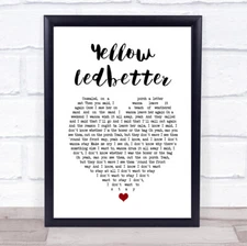 Yellow Ledbetter White Heart Song Lyric Print