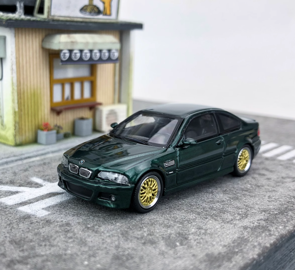 SH 1:64 Green M3 E46 Coupe Racing Sports Model Diecast Metal Car