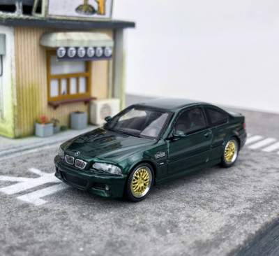 SH 1:64 Green M3 E46 Coupe Racing Sports Model Diecast Metal Car