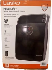 Lasko Safe Power+ 1500W Electric Ceramic Space Heater - Black/Silver
