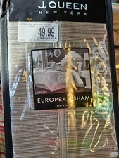 NEW J. Queen New York CRESTVIEW European Pillow Sham in Silver Euro