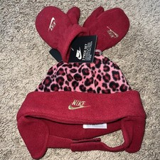 NWT NEW toddler Girls Nike Cheetah gold logo 2-Piece Hat  Mitten Set