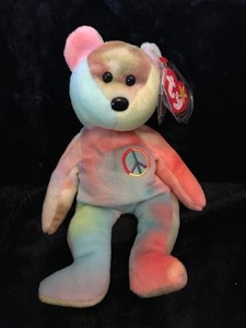 rare peace bear beanie baby