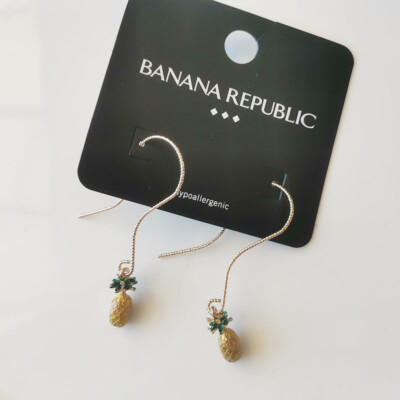 New Banana Republic Pineapple Drop Earrings Gift Fashion Women Party Jewelry