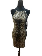 NWT Lulu’s Gold/Brown/Silver Sequin Evening Dress 